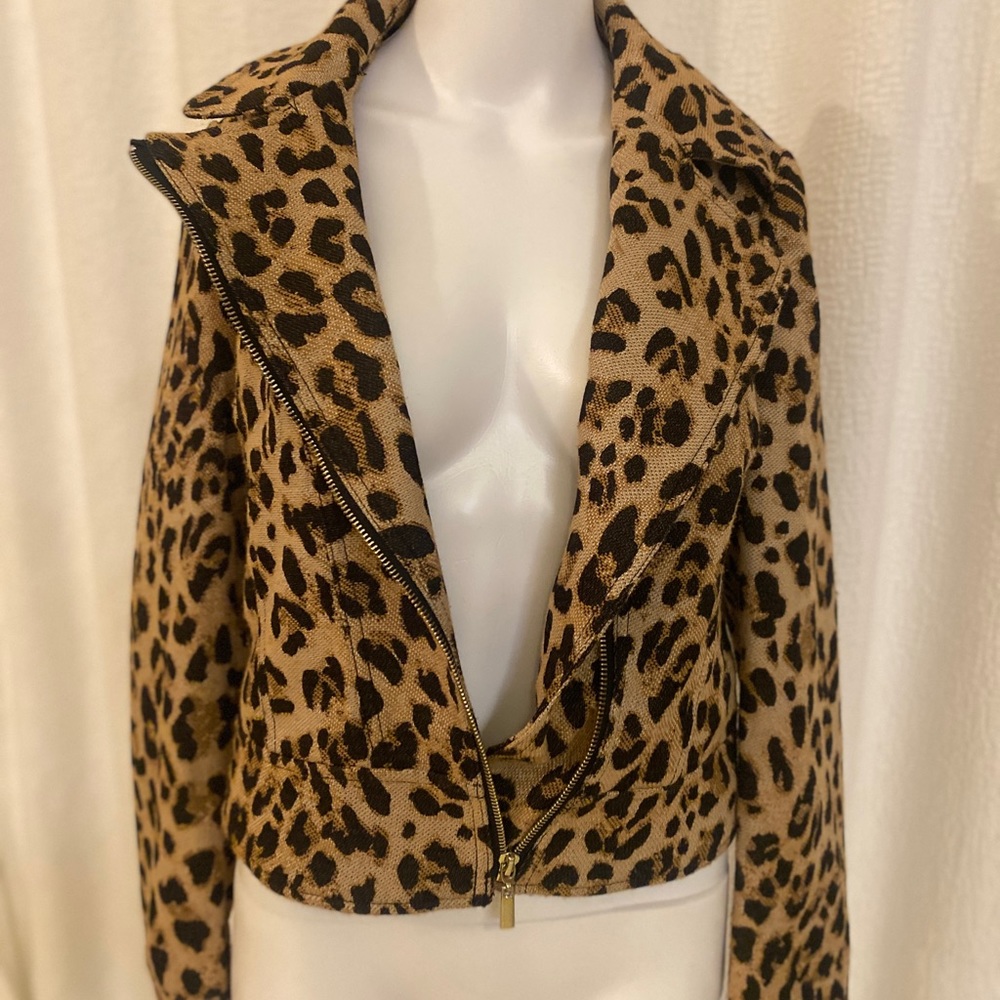 Whbm Leopard Print Jacket Size 2 - image 4
